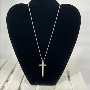 LAGOS Elegant Sterling Silver Cross Pendant Necklace 18”